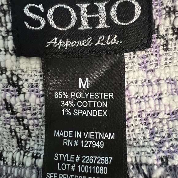 NWOT Soho Apparel Purple/Gray/Black Houndstooth Pencil Skirt - Picture 4 of 5